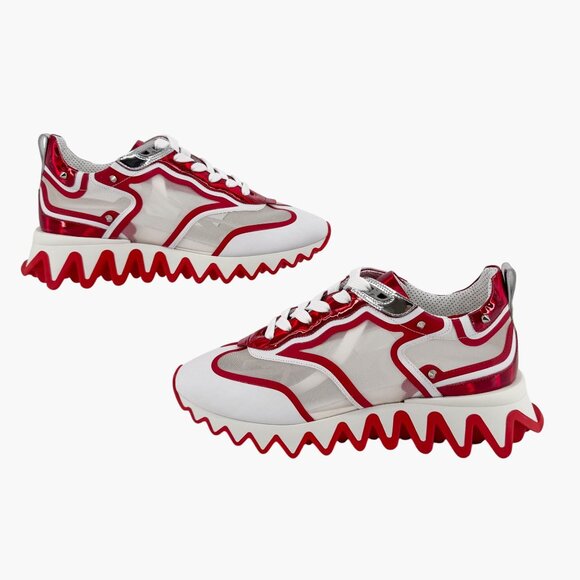Christian Louboutin Sharkina White Mesh Red Sneakers Size 40 US 10 Women's 6917 - Picture 9 of 15
